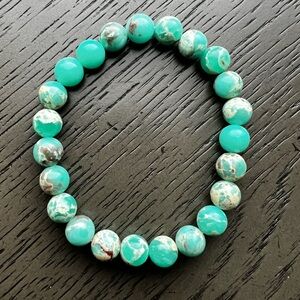 Green shoushan stone bracelet